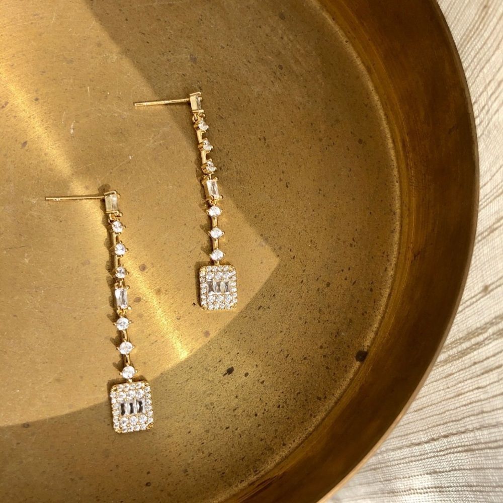 New Long Dangle Earrings 14K Gold Earrings botanical earrings Statement Earrings